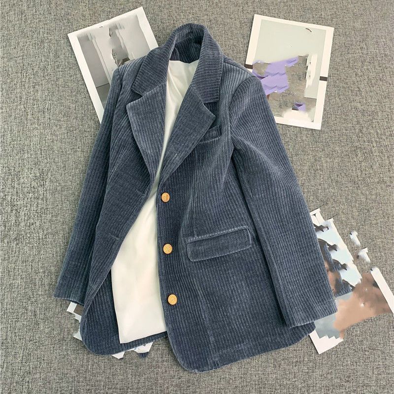 Damen Cord-Blazer mit elegantem Schnitt und hochwertigen Knopfdetails Drune
