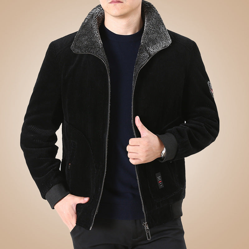 Herren Lässige Cordjacke mit Fleecefutter Drune