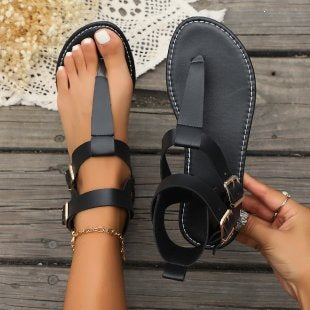 Damen Fußfreundliche Sandalen mit verstellbarem Riemendesign Drune