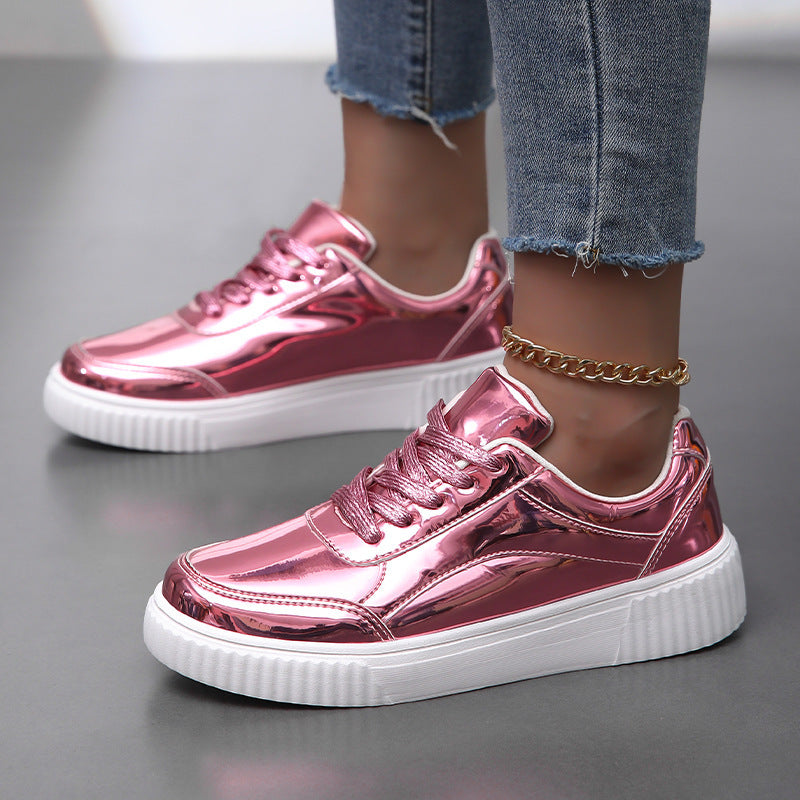 Damen Trendige und modische Sneakers mit glänzendem Obermaterial Drune