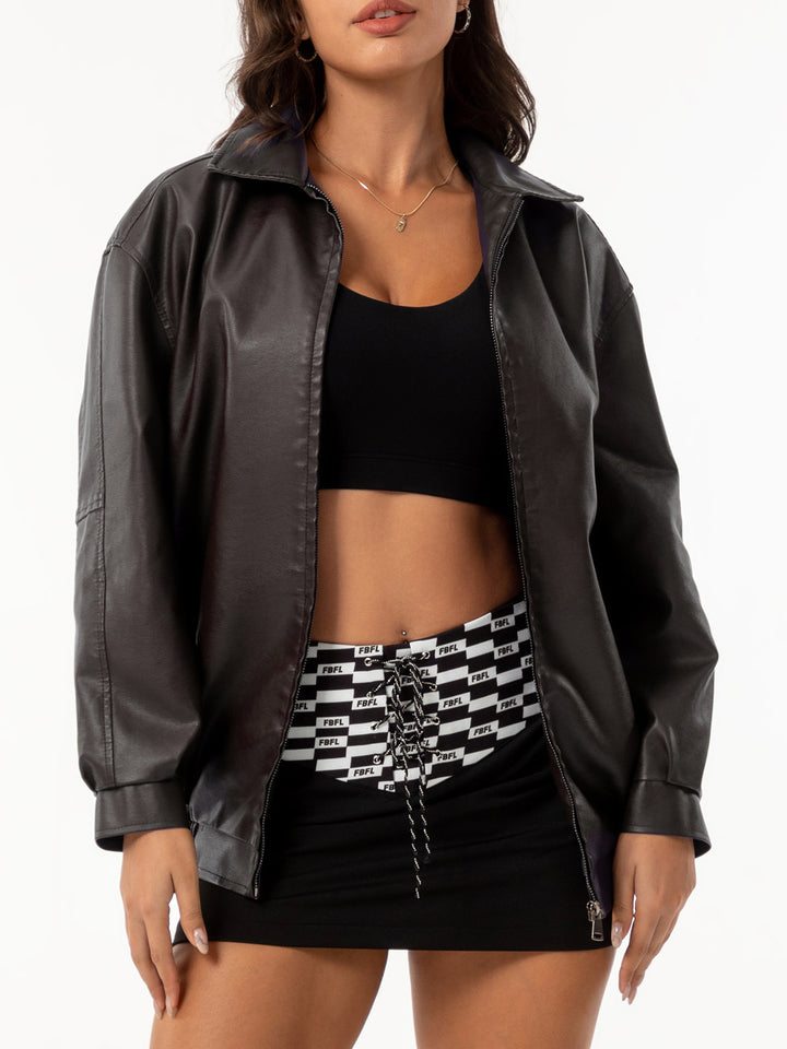 Damen nan leichte Satin Bomberjacke mit Reißverschluss und lockerer Passform Drune