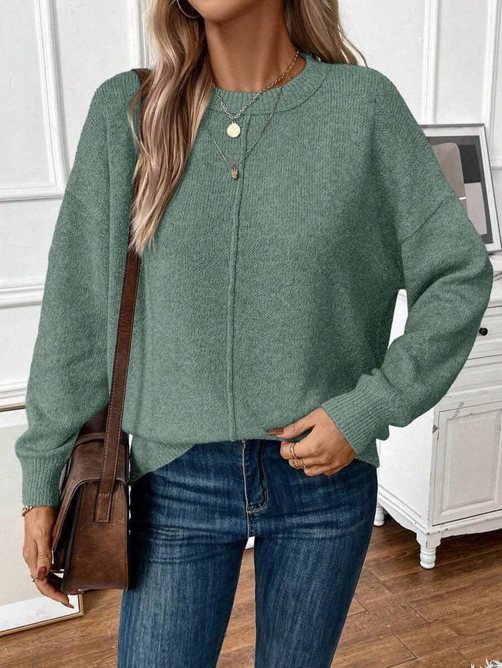 Damen legerer Strickpullover mit überschnittenen Schultern Drune