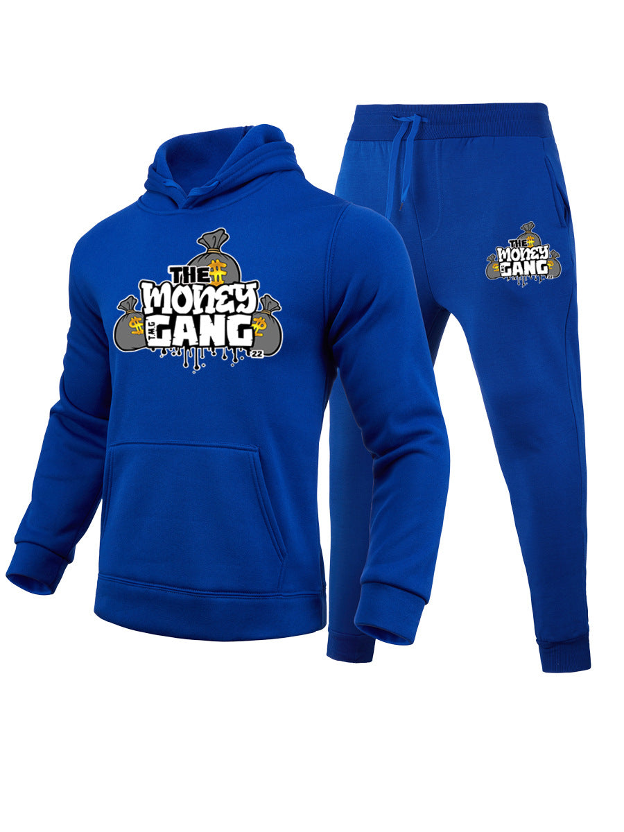 Herren Sportlicher Hoodie- und Jogginghose Set mit kreativem Grafikdruck Drune