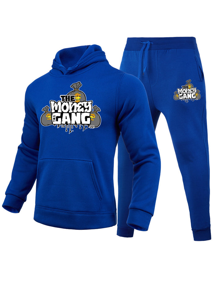 Herren Sportlicher Hoodie- und Jogginghose Set mit kreativem Grafikdruck Drune