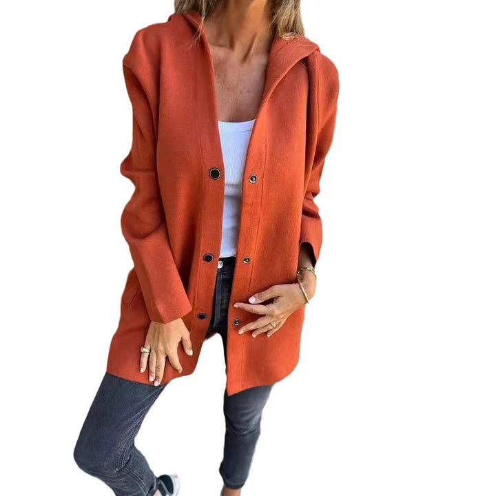 Damen Kapuzen‑Mantel mit Druckknöpfen und Oversize‑Silhouette Drune