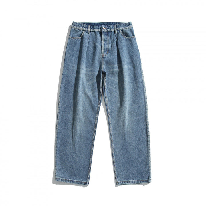 Damen Hochtaillierte Jeans mit Bundfalte, geradem Schnitt und weitem Bein Drune