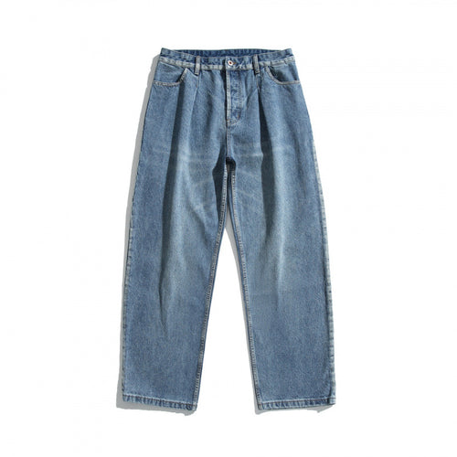 Damen Hochtaillierte Jeans mit Bundfalte, geradem Schnitt und weitem Bein Drune
