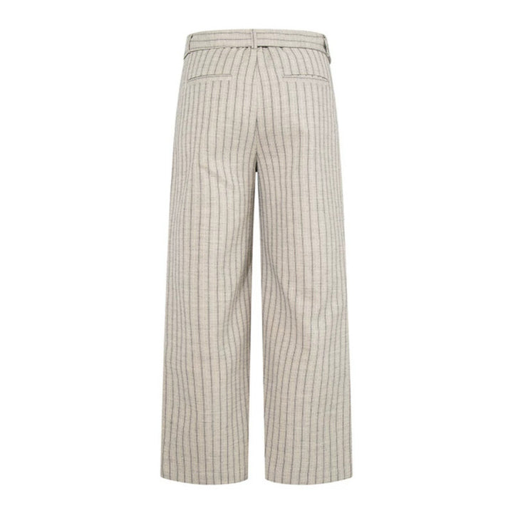 Damen Weite Leinen-Mix Culotte-Hose mit Hochbund und D-Ring-Gürtel Drune