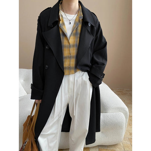 Damen eleganter Trenchcoat mit vielseitigem Design und modischen Details Drune