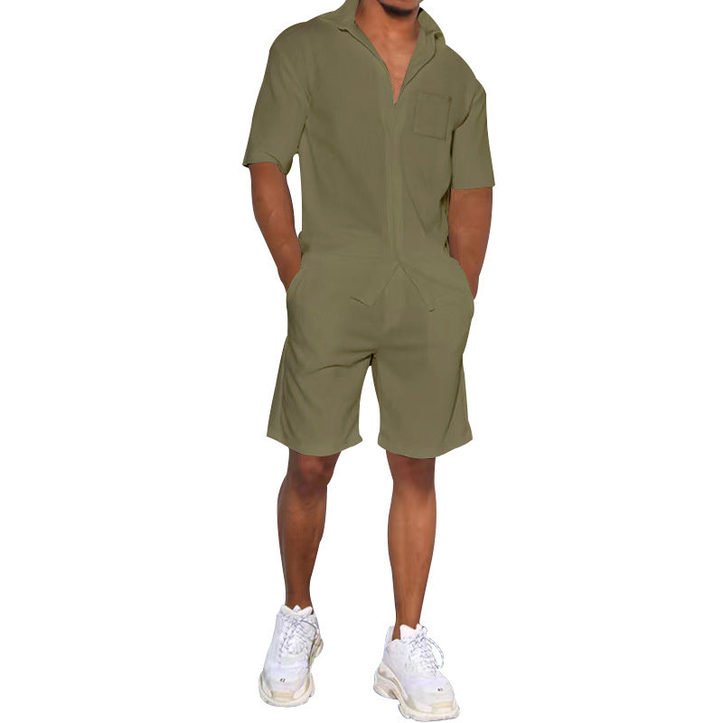 Herren modischer Overall mit praktischen Taschen und sportlichem Flair Drune