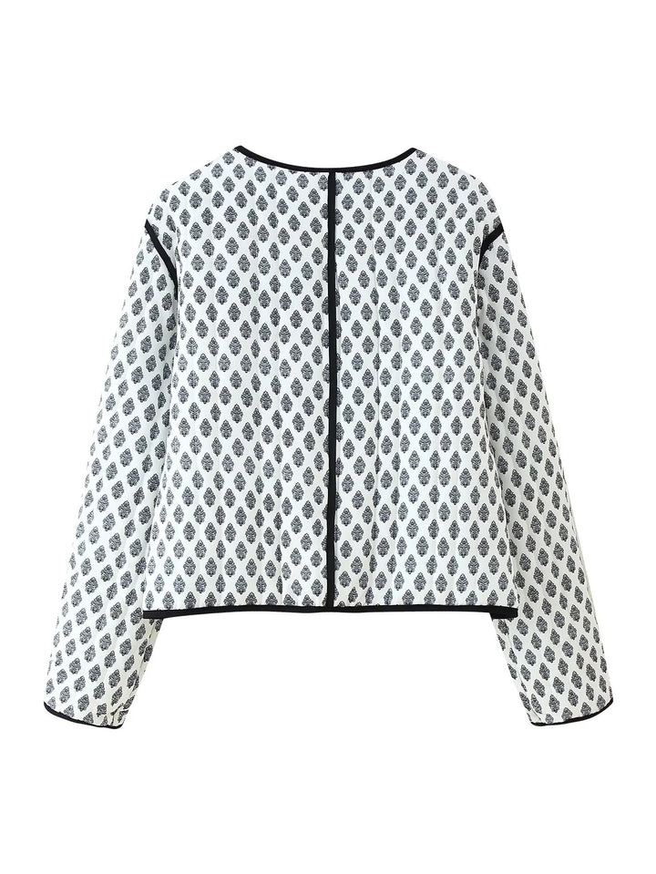 Damen modische kurz geschnittene Jacke mit kontrastierenden Paspeln und praktischen Taschen Drune