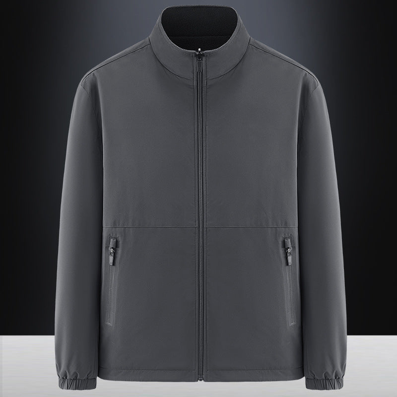 Herren Minimalistische technische Allwetter-Softshelljacke mit Stehkragen und wasserabweisenden Reißverschlüssen Drune