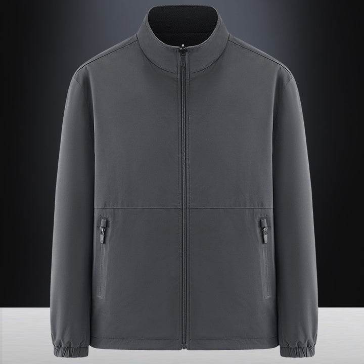 Herren Minimalistische technische Allwetter-Softshelljacke mit Stehkragen und wasserabweisenden Reißverschlüssen Drune