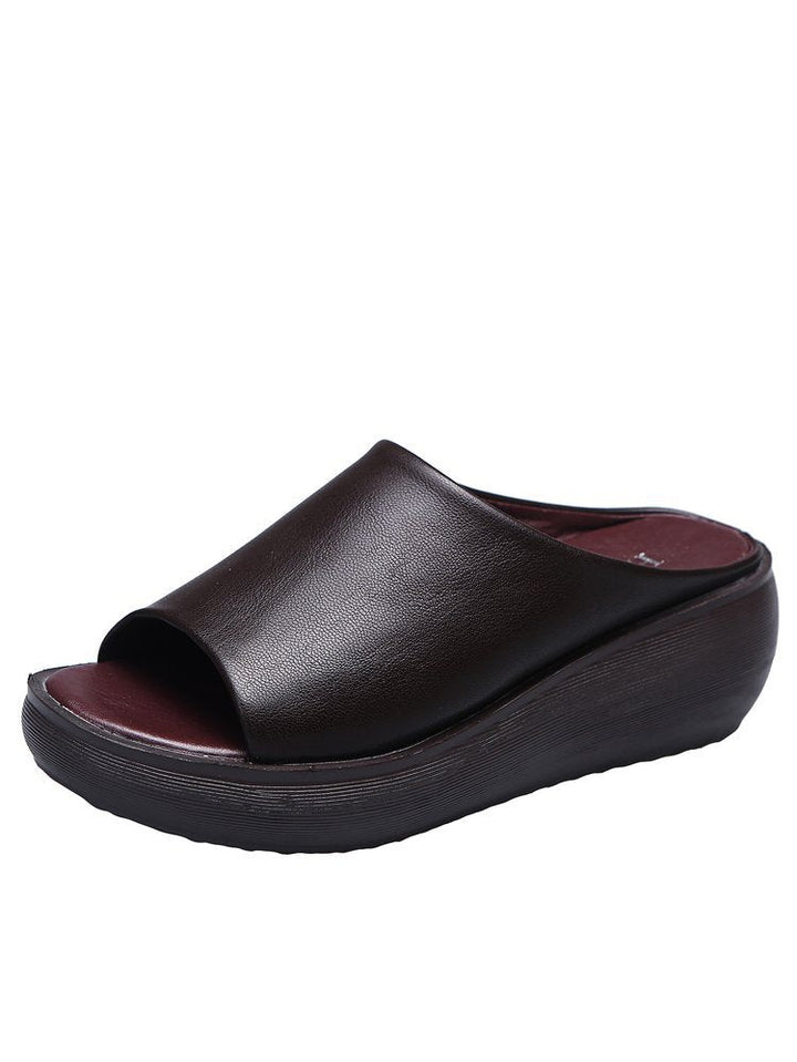 Damen Komfortable Plateau-Sandalen mit weichem Obermaterial und anatomischem Fußbett Drune