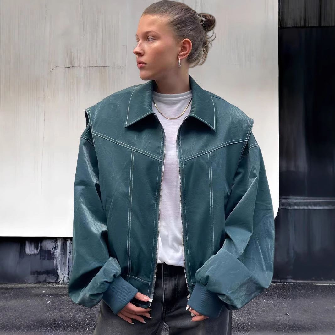 Damen lässige Oversized-Bomberjacke Drune