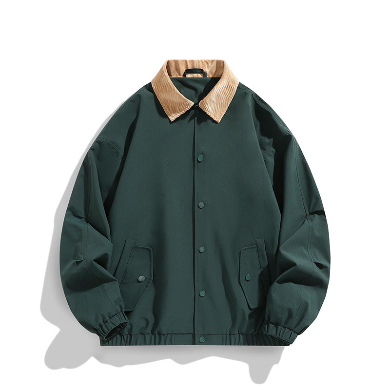 Herren Oversized Blouson mit Cordkragen, Druckknopfverschluss und Pattentaschen Drune