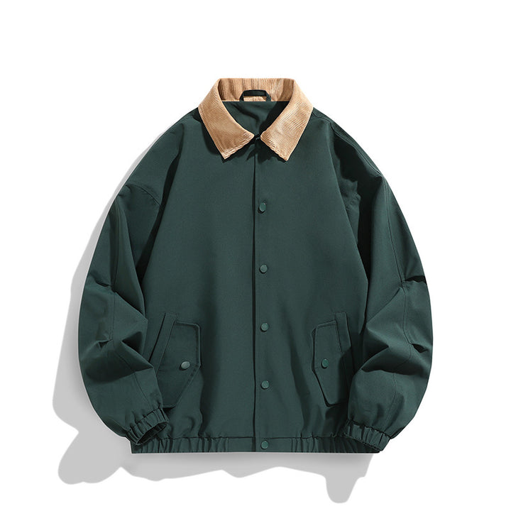 Herren Oversized Blouson mit Cordkragen, Druckknopfverschluss und Pattentaschen Drune