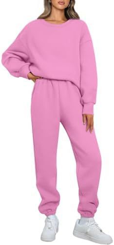 Damen nan Relaxed-Loungewear-Set mit Oversize Rundhals-Sweatshirt und taillierter High-Waist Jogginghose aus French Terry Drune