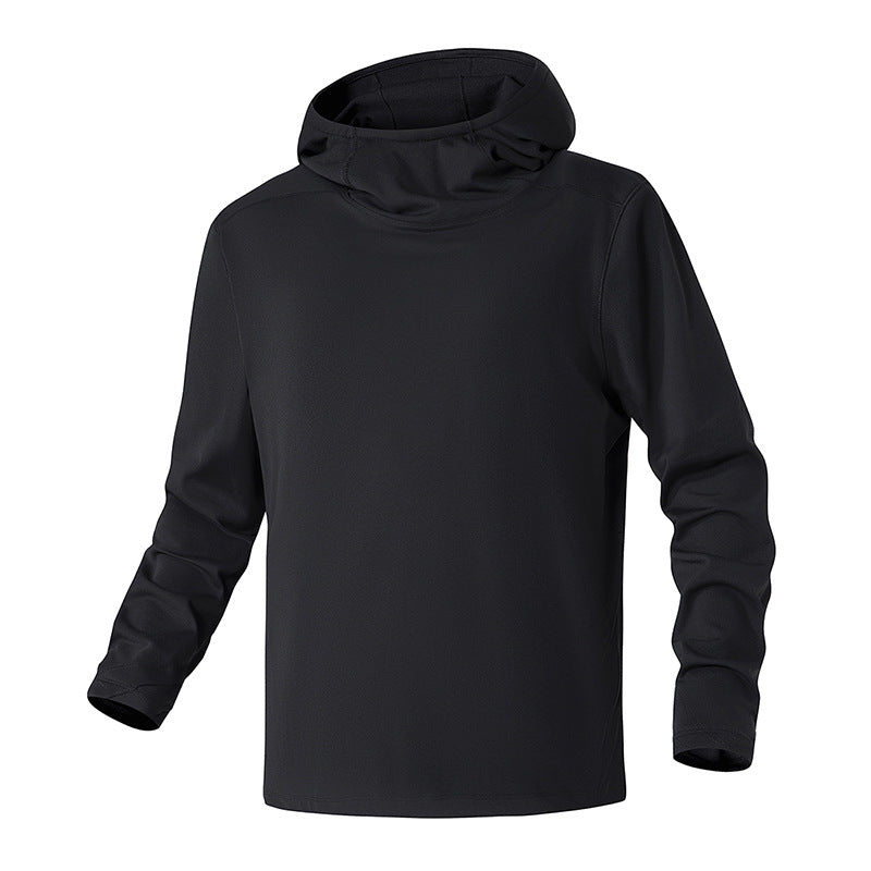 Herren Kapuzenpullover mit hohem Schalkragen aus technischem Stretchjersey Drune