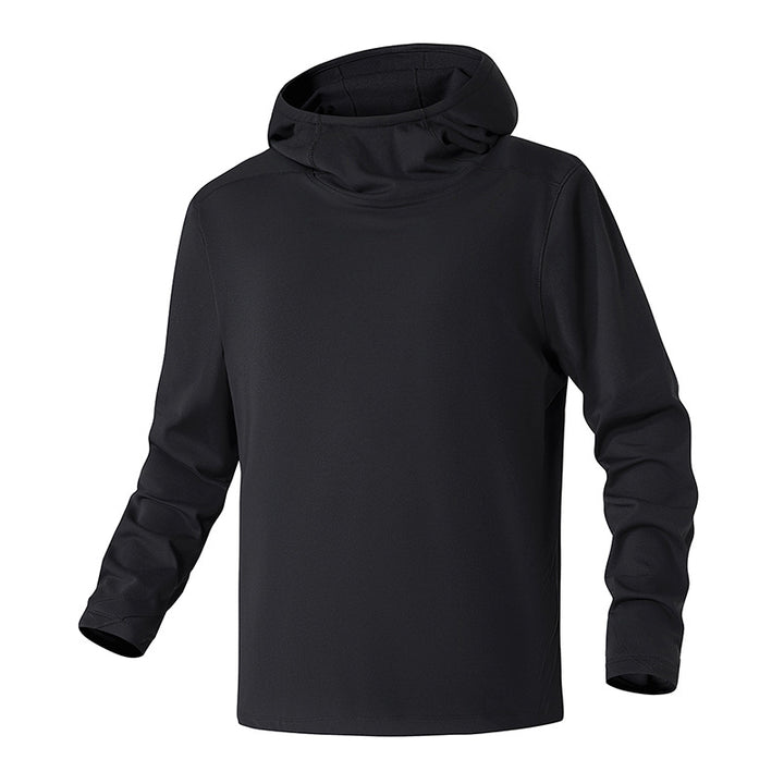 Herren Kapuzenpullover mit hohem Schalkragen aus technischem Stretchjersey Drune