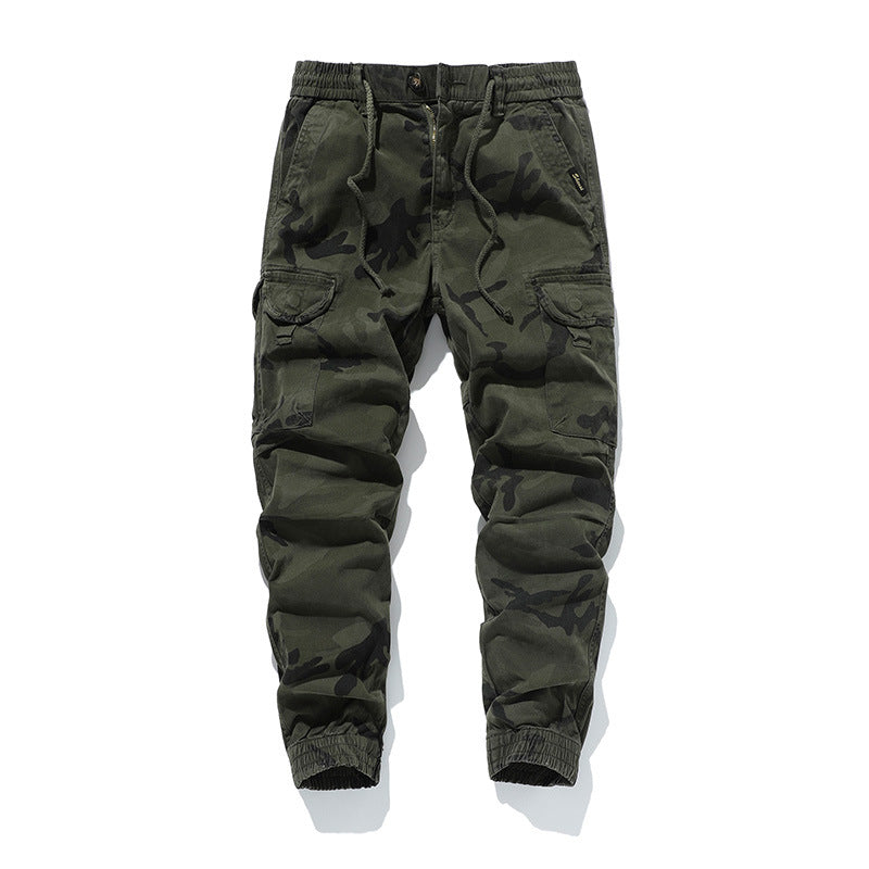Herren Military-Style Cargo-Jogger aus Baumwollmix mit elastischem Tunnelzugbund und modularen Klappentaschen Drune