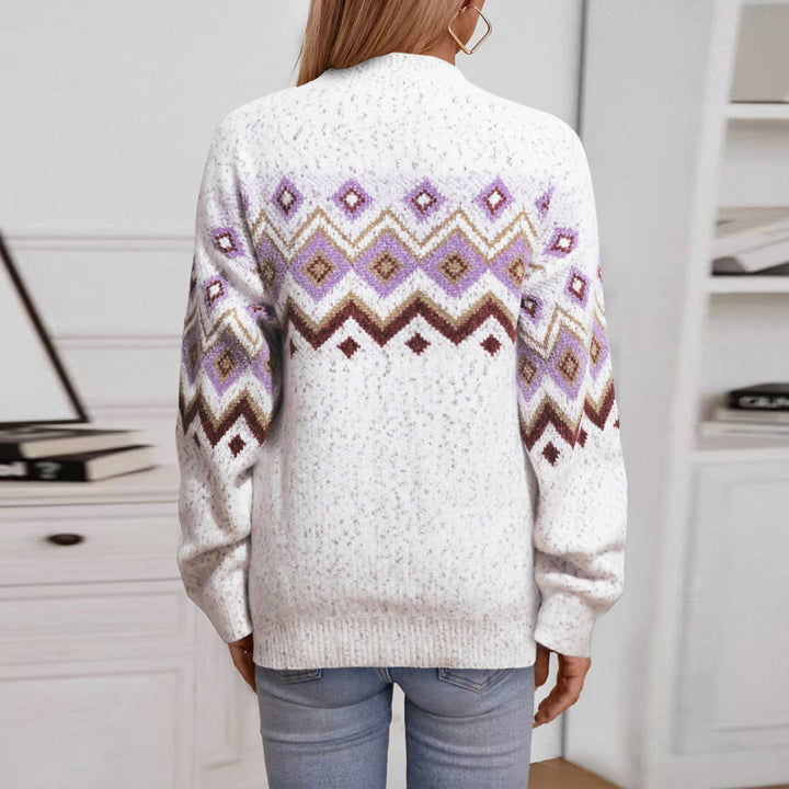 Damen Strickpullover mit geometrischem Muster Drune