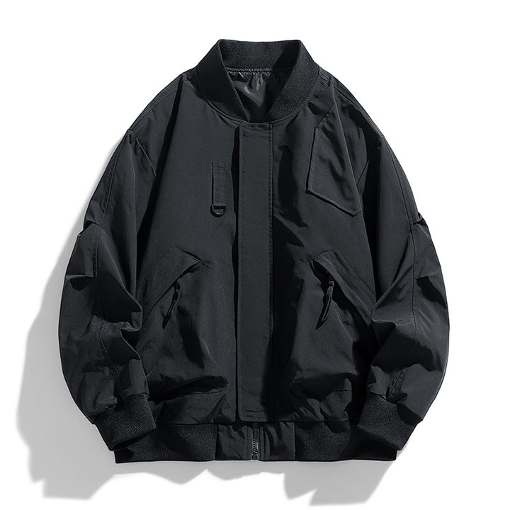 Men's  oversized military-inspired flight bomber jacket with utility pockets Drune
