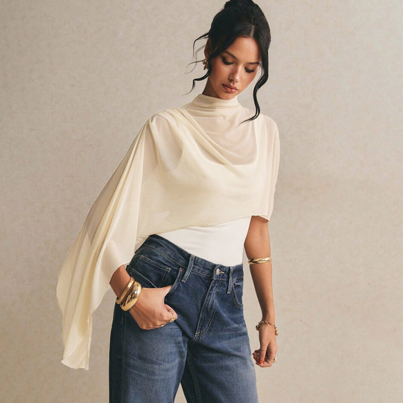 Damen Body mit elegantem Chiffon-Überwurf Drune