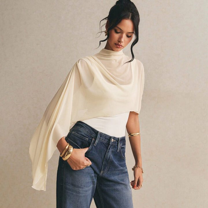 Damen Body mit elegantem Chiffon-Überwurf Drune