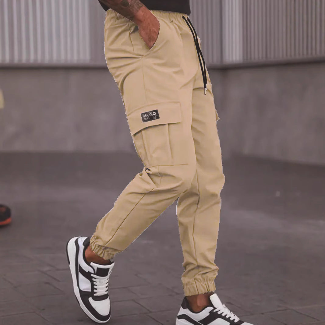 Herren Moderne Cargo-Jogginghose mit elastischem Bund, Kordelzug & Klappentaschen Drune
