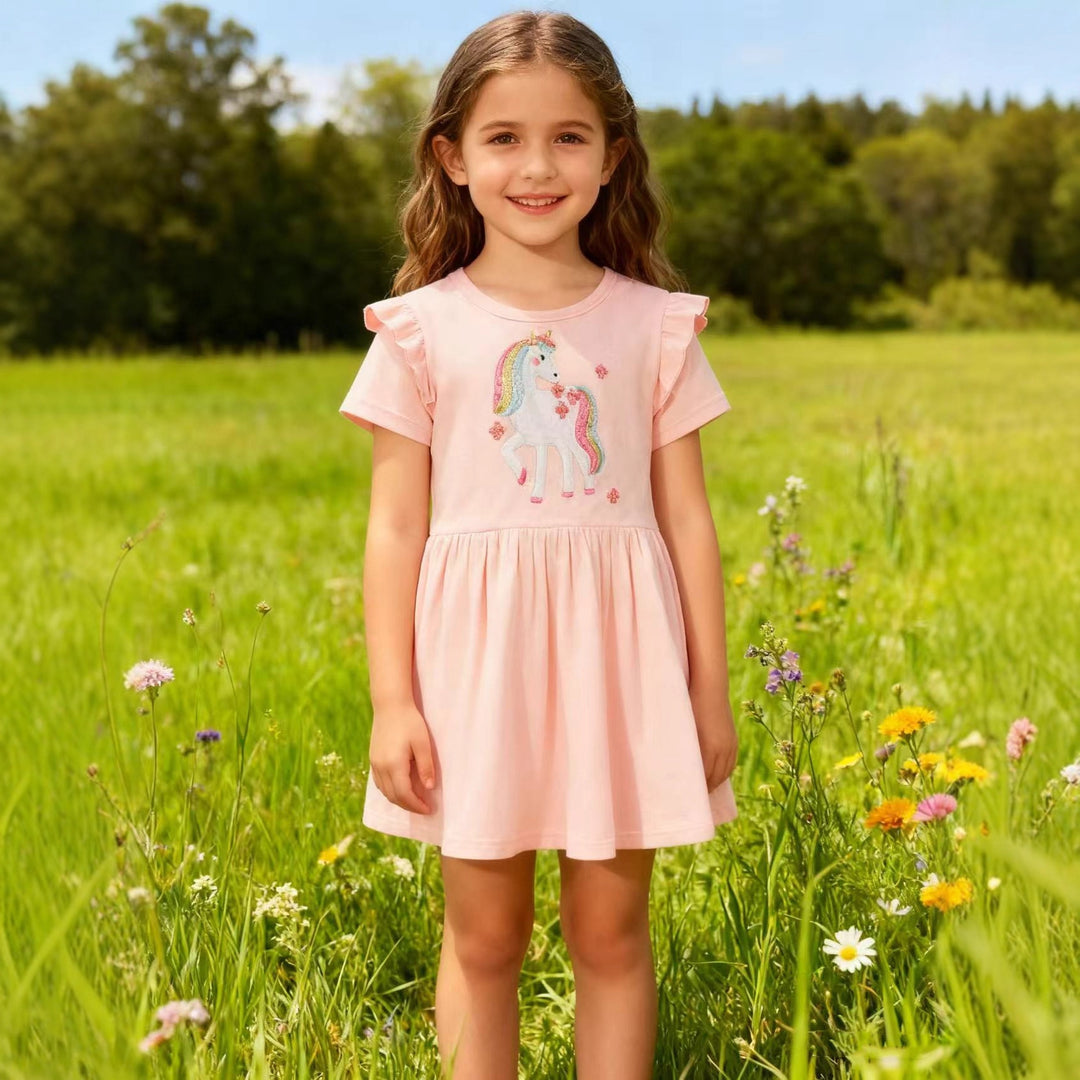 Mädchen Tüllkleid mit niedlichem Einhornmotiv Drune