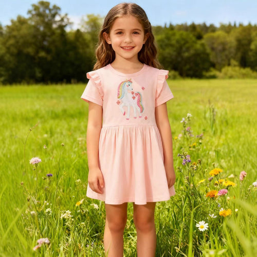 Mädchen Tüllkleid mit niedlichem Einhornmotiv Drune