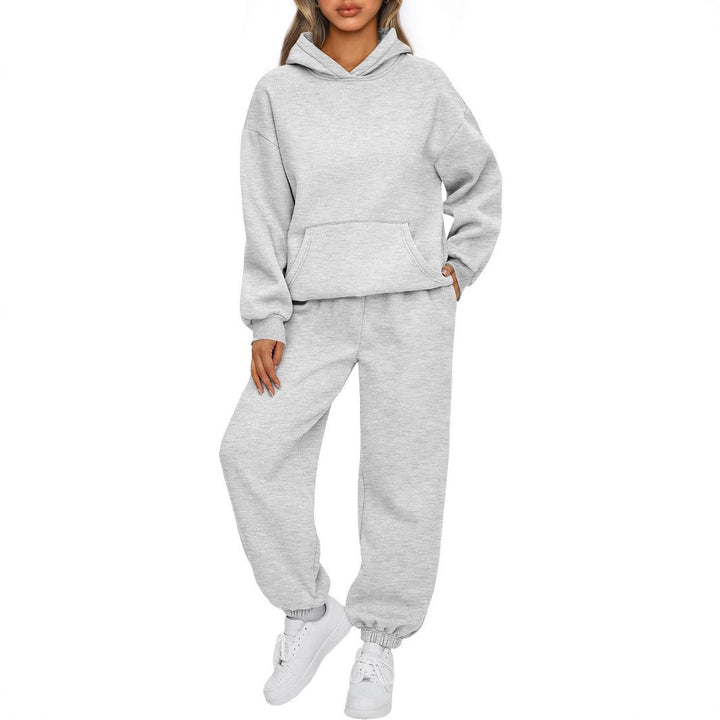 Damen nan Oversized Hoodie- und Jogginghose-Set aus weicher Baumwollmischung Drune