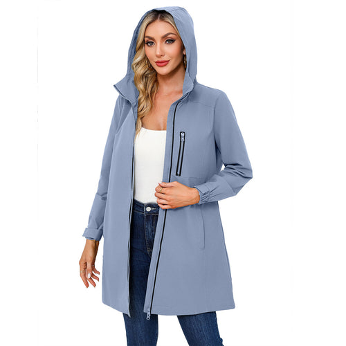 Damen Funktionsjacke mit verstellbarem Kapuzenkragen Drune