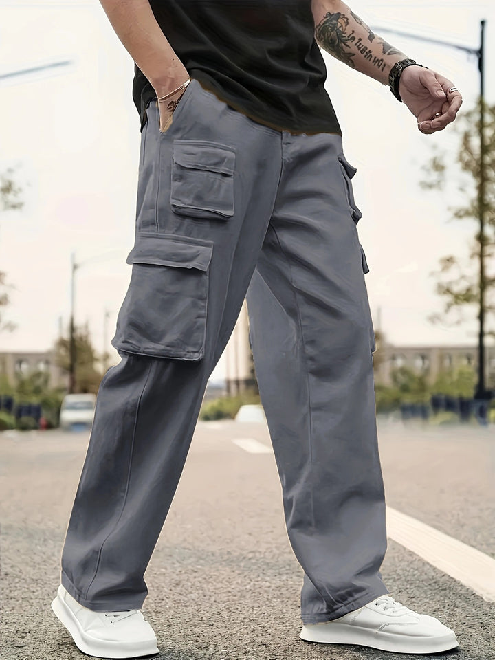 Herren Modische Cargo-Hose mit praktischen Reißverschlusstaschen Drune
