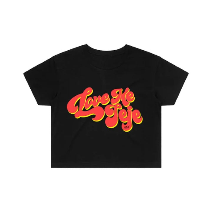 Damen Crop-T-Shirt mit kreativem Schriftzug und modernem Design Drune