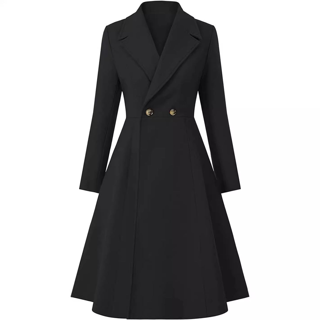 Damen Tailliertes Mantelkleid im A‑Linien‑Tailoring aus Wollmix mit schmaler Taille und ausgestelltem Rock Drune