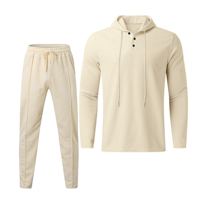Herren sportives Hoodie und Jogginghose Set im strukturierten Design Drune