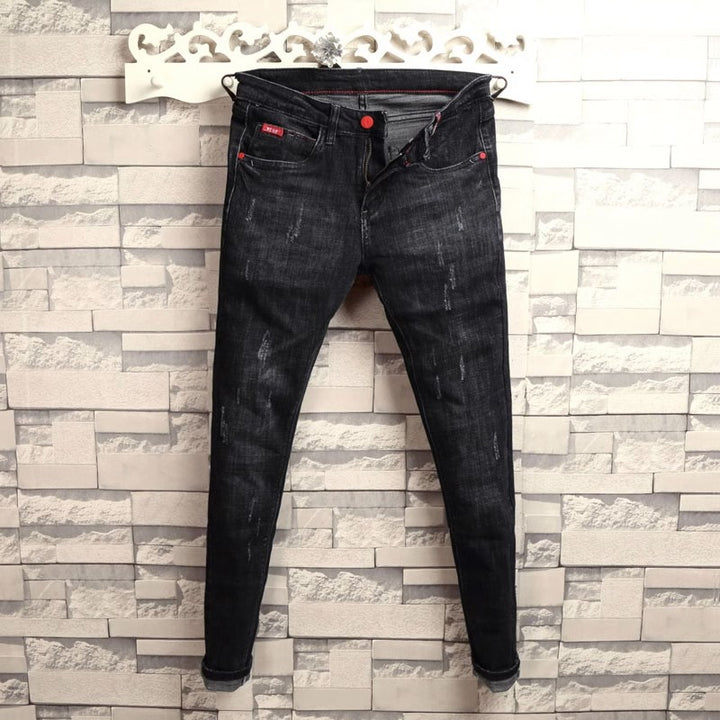Herren Skinny Jeans mit modischen Abrieb-Effekten und elastischem Baumwollmix Drune