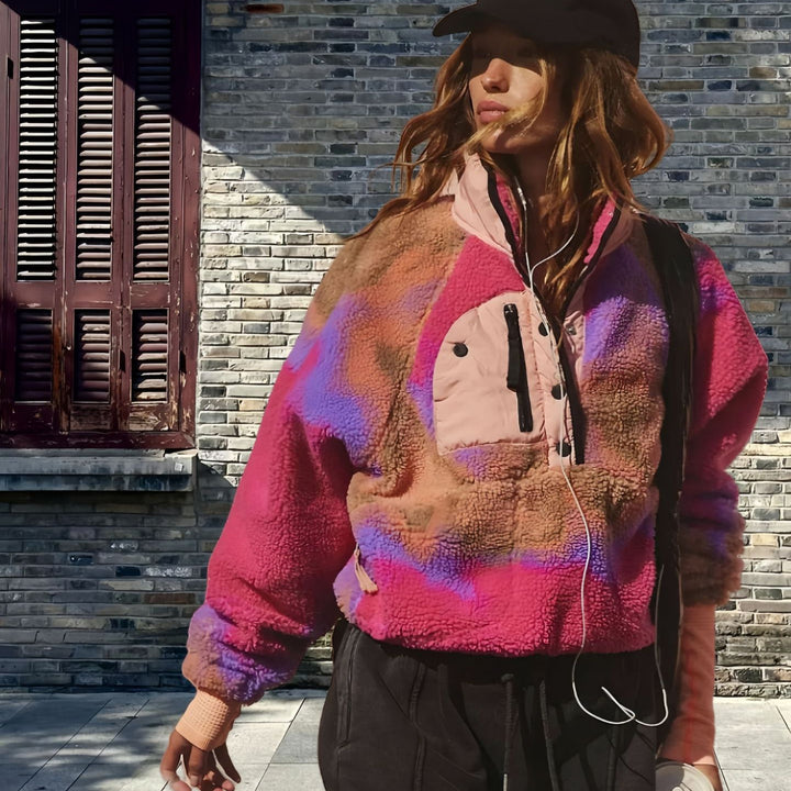 Damen Fleecejacke mit innovativem Reißverschluss und hohem Kragen Drune