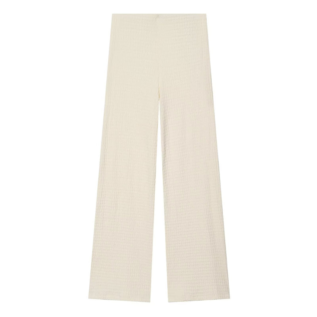 Damen Hochbundhose mit weitem Schnitt und lässiger Textur Drune