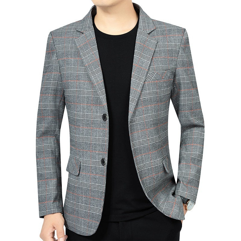 Herren Kariertes Slim-Fit Sakko Drune