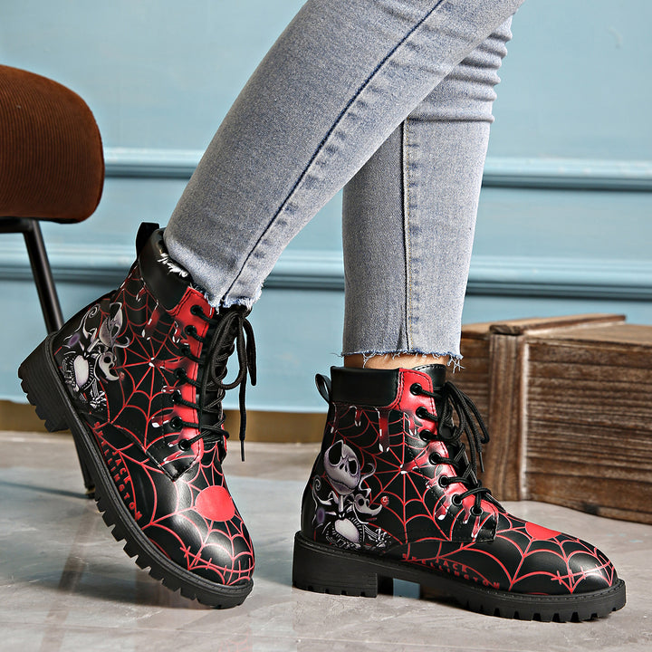 Damen Bunte Schnürstiefel im Künstlerischen Halloween-Design Drune