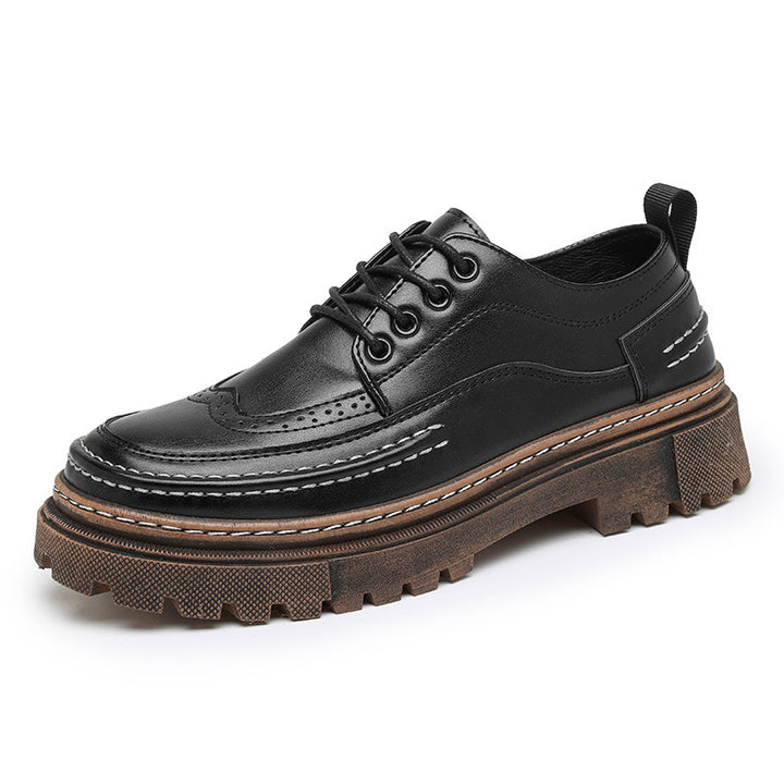 Herren Plateau-Derby mit Brogue-Details und profilierter Gummisohle Drune