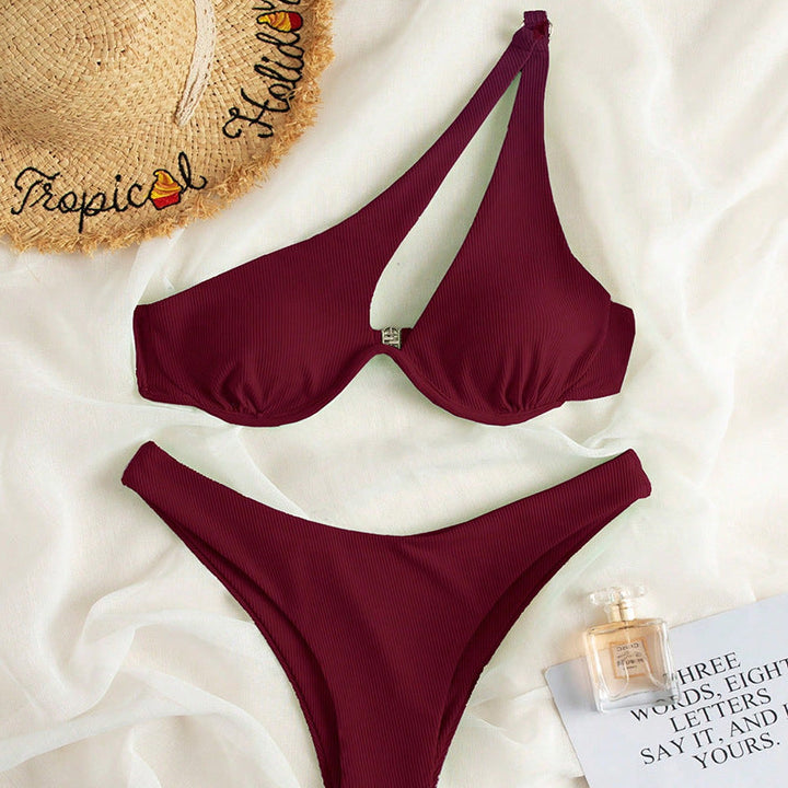 Damen Triangel-Bikini mit asymmetrischem Schnitt und gepolstertem Oberteil Drune
