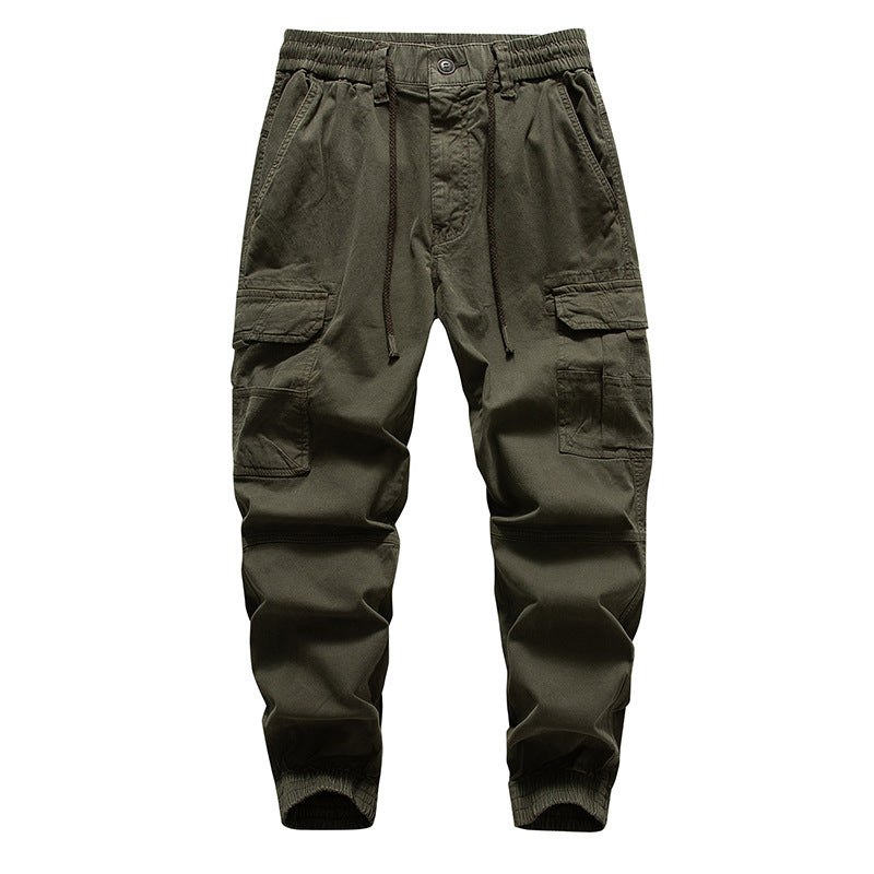 Herren Multifunktionale Cargo-Joggerhose mit Tunnelzugbund, Knieabnähern und Organizer-Taschen Drune