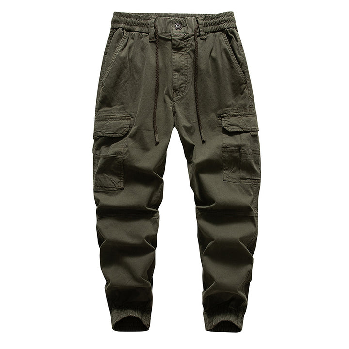 Herren Multifunktionale Cargo-Joggerhose mit Tunnelzugbund, Knieabnähern und Organizer-Taschen Drune