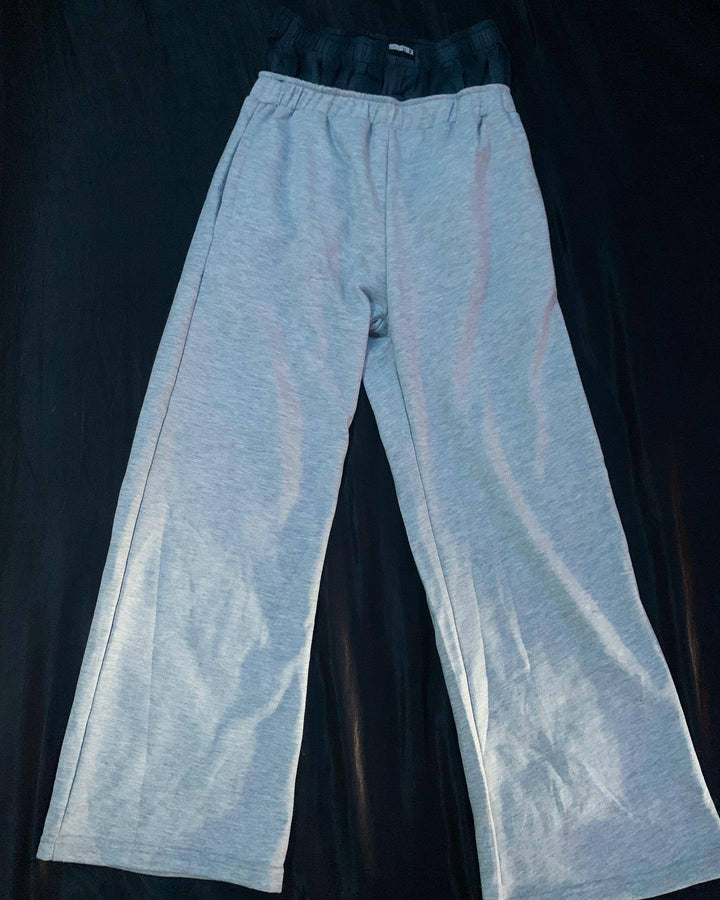 Damen nan lässige Jersey-Loungehose mit elastischem Bund und weitem Bein Drune