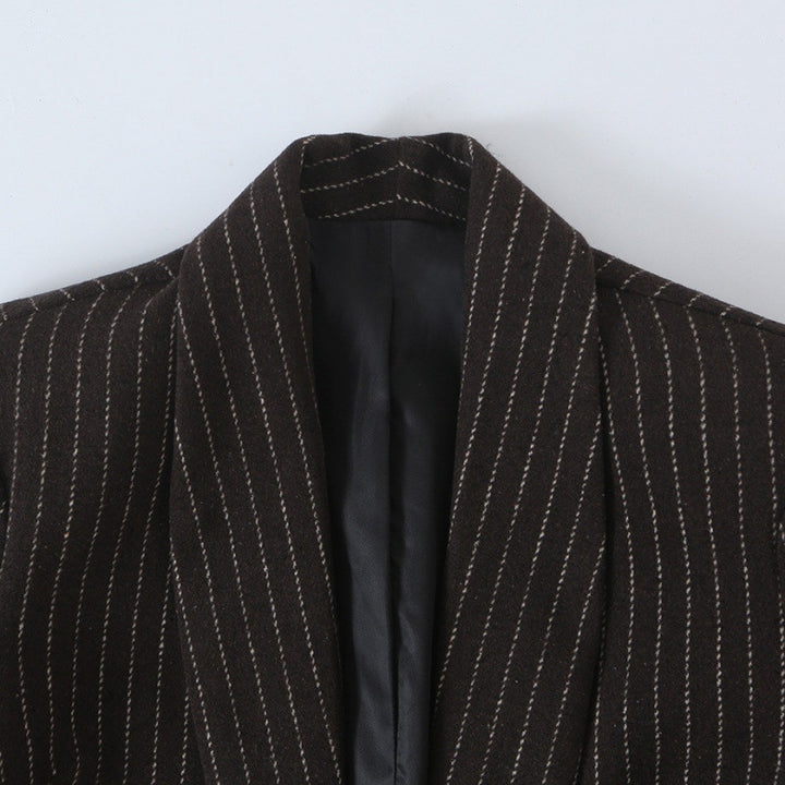 Damen Nadelstreifen-Blazer mit Schalkragen und leicht taillierter Silhouette Drune
