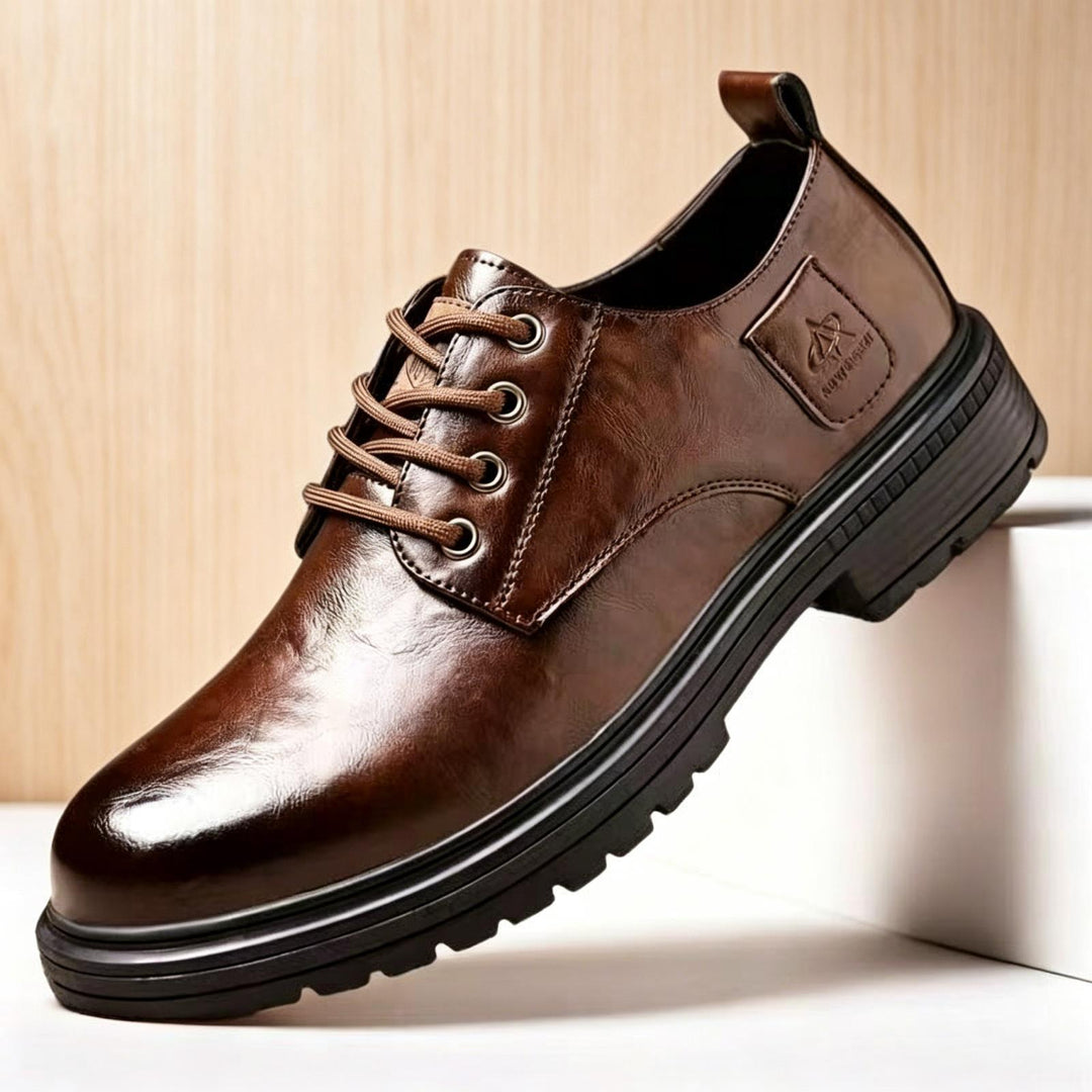 Herren Elegante Leder Schnürschuhe Drune